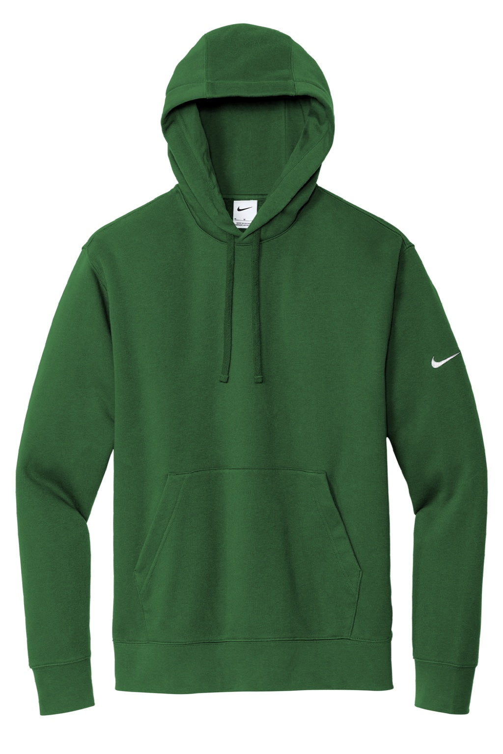 Nike NKDR1499 Mens Club Fleece Hooded Sweatshirt Hoodie w/ Pouch Pocket Gorge Green Flat Front