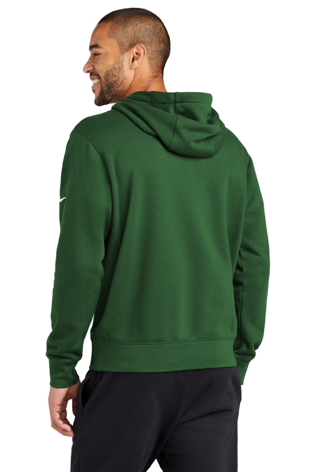 Nike NKDR1499 Mens Club Fleece Hooded Sweatshirt Hoodie w/ Pouch Pocket Gorge Green Model Back