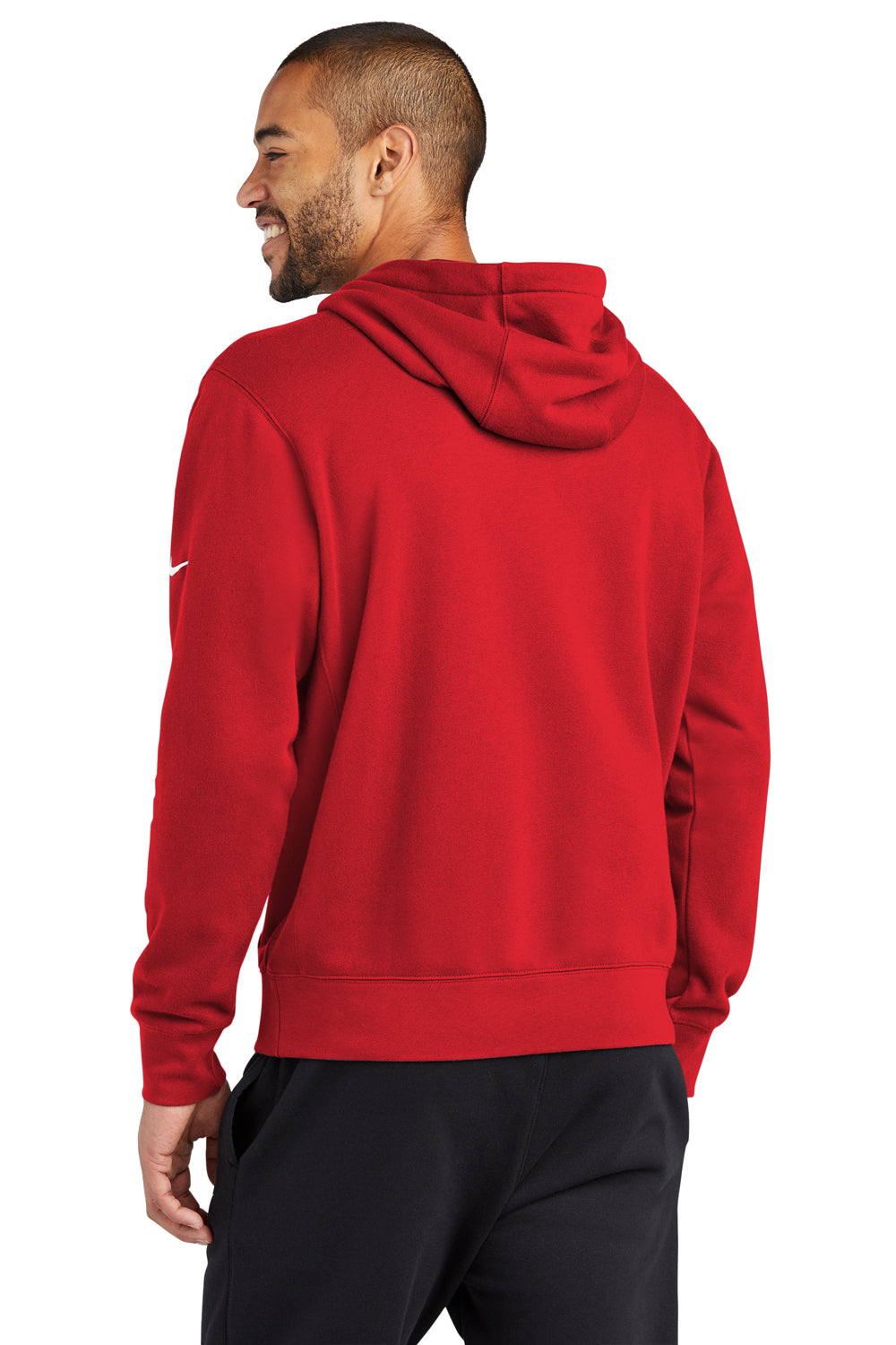 Nike NKDR1499 Mens Club Fleece Hooded Sweatshirt Hoodie University Red Model Back