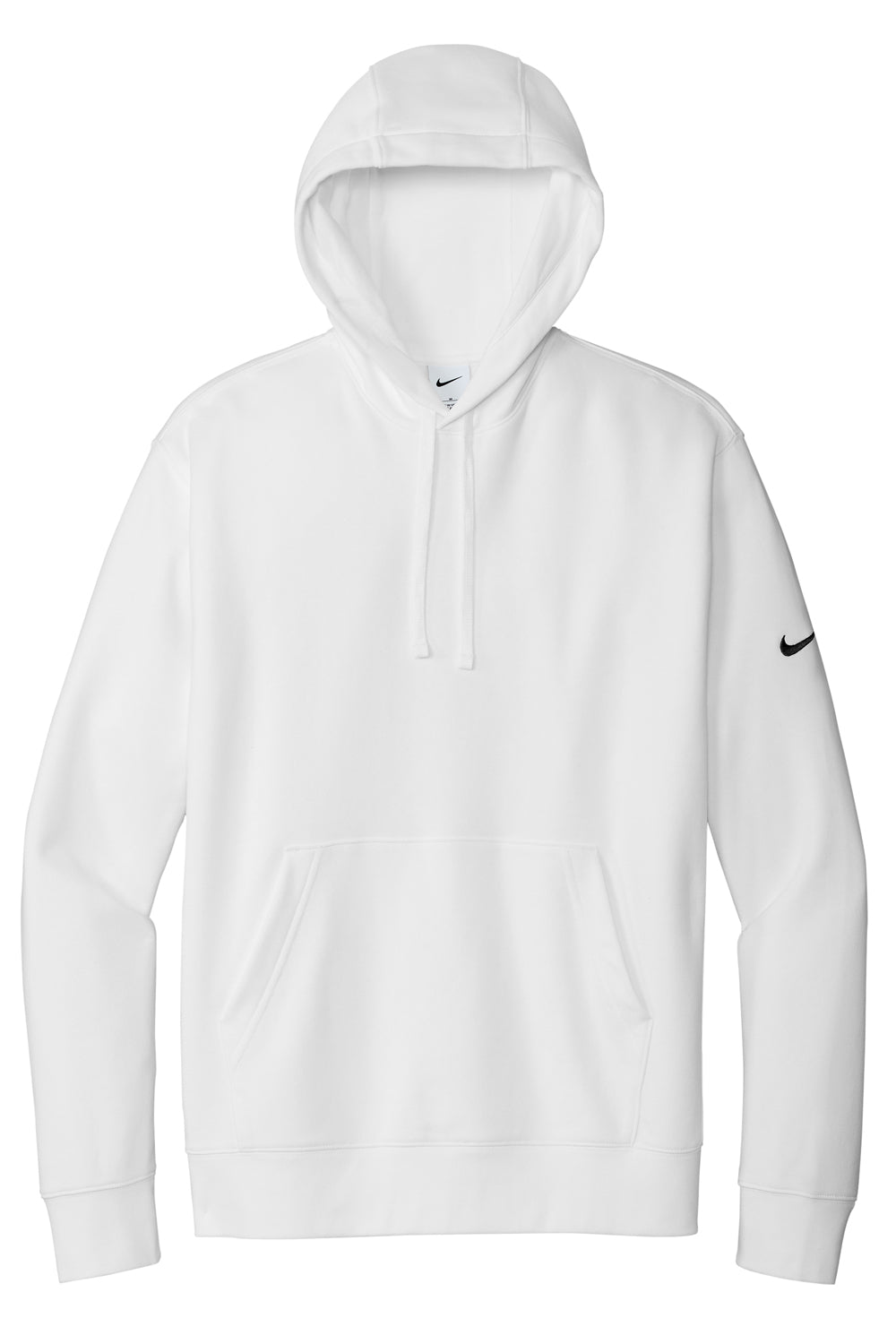 Nike NKDR1499 Mens Club Fleece Hooded Sweatshirt Hoodie White Flat Front