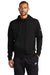 Nike NKDR1513 Mens Club Fleece Full Zip Hooded Sweatshirt Hoodie w/ Pockets Black Model Front