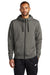 Nike NKDR1513 Mens Club Fleece Full Zip Hooded Sweatshirt Hoodie w/ Pockets Heather Charcoal Grey Model Front