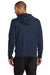 Nike NKDR1513 Mens Club Fleece Full Zip Hooded Sweatshirt Hoodie w/ Pockets Midnight Navy Blue Model Back