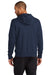 Nike NKDR1513 Mens Club Fleece Full Zip Hooded Sweatshirt Hoodie Midnight Navy Blue Model Back
