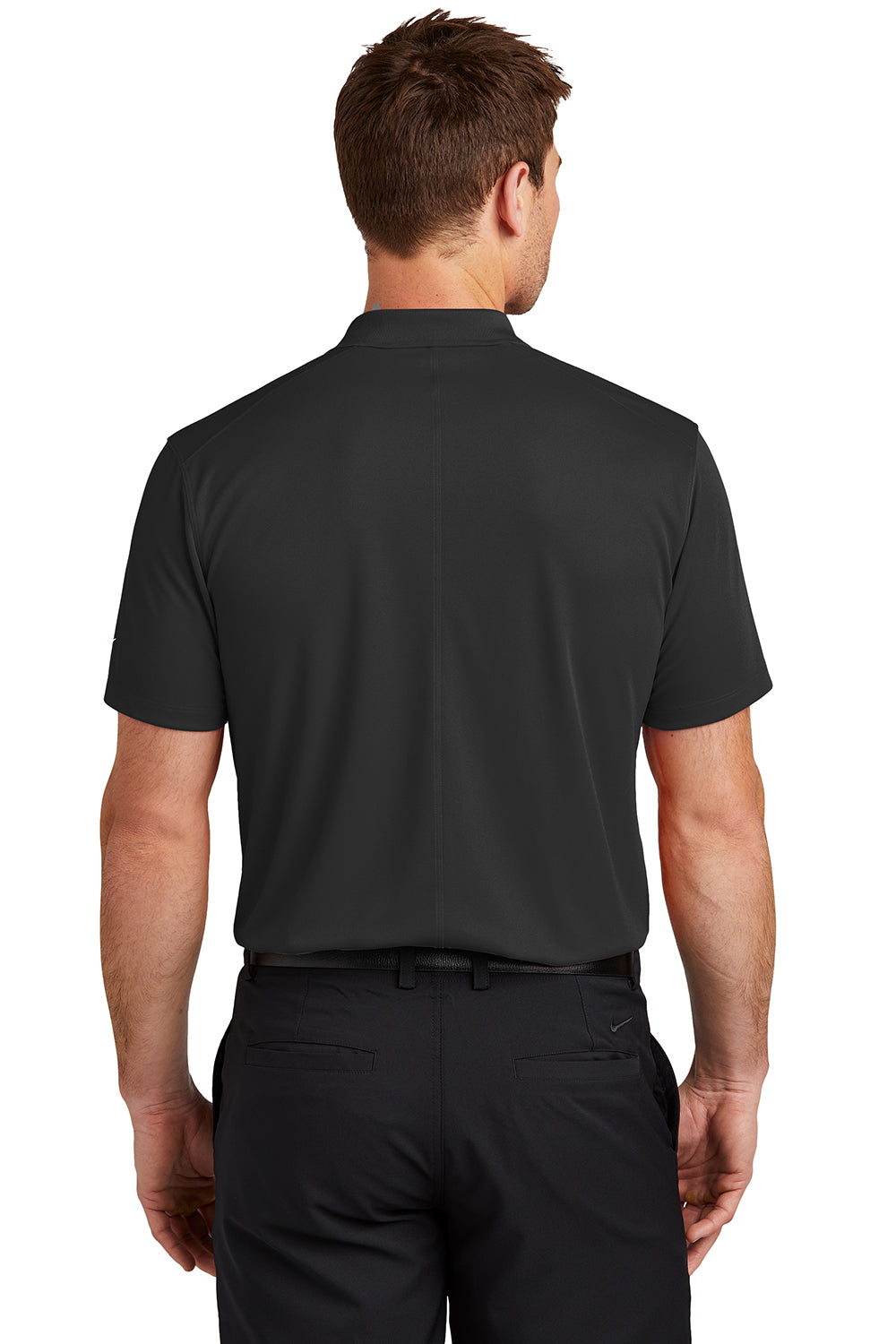 Nike NKDX6684 Mens Victory Dri-Fit Moisture Wicking Short Sleeve Polo Shirt Black Model Back