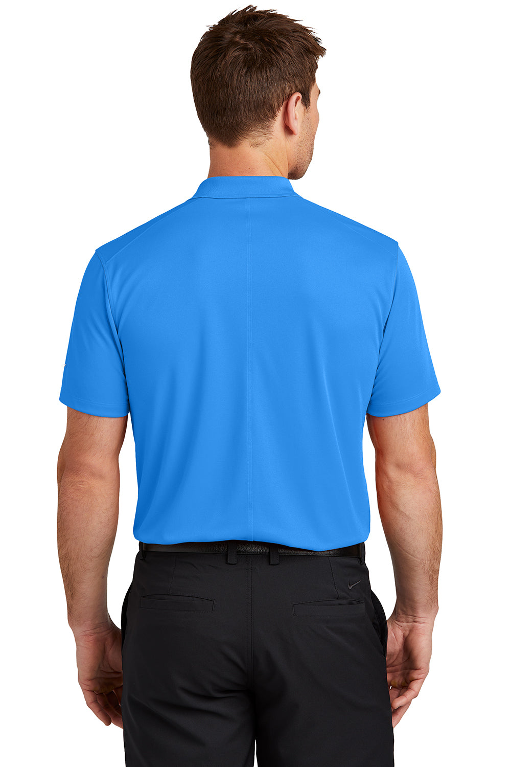 Nike NKDX6684 Mens Victory Dri-Fit Moisture Wicking Short Sleeve Polo Shirt Light Photo Blue Model Back