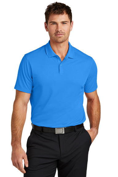 Nike NKDX6684 Mens Victory Dri-Fit Moisture Wicking Short Sleeve Polo Shirt Light Photo Blue Model Front