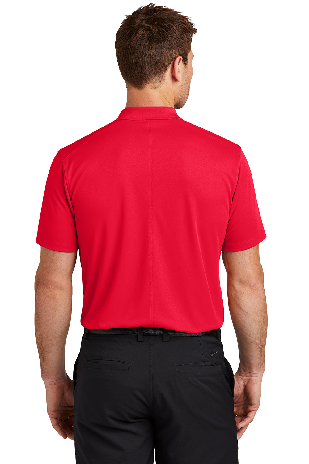 Nike NKDX6684 Mens Victory Dri-Fit Moisture Wicking Short Sleeve Polo Shirt University Red Model Back