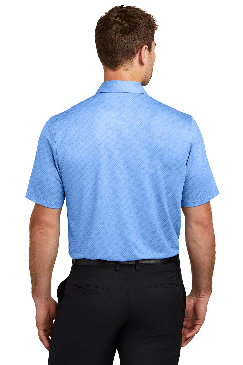 Nike NKDX6688 Mens Vapor Dash Dri-Fit Moisture Wicking Short Sleeve Polo Shirt Valor Blue Model Back