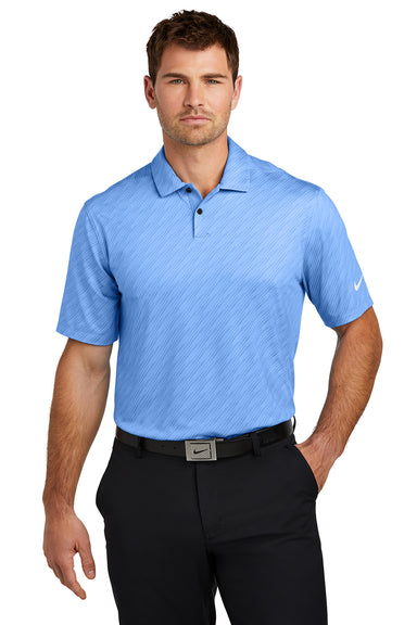 Nike NKDX6688 Mens Vapor Dash Dri-Fit Moisture Wicking Short Sleeve Polo Shirt Valor Blue Model Front