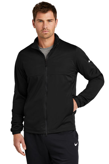 Nike NKDX6716 Mens Storm-Fit Wind & Water Resistant Full Zip Jacket Black Model Front