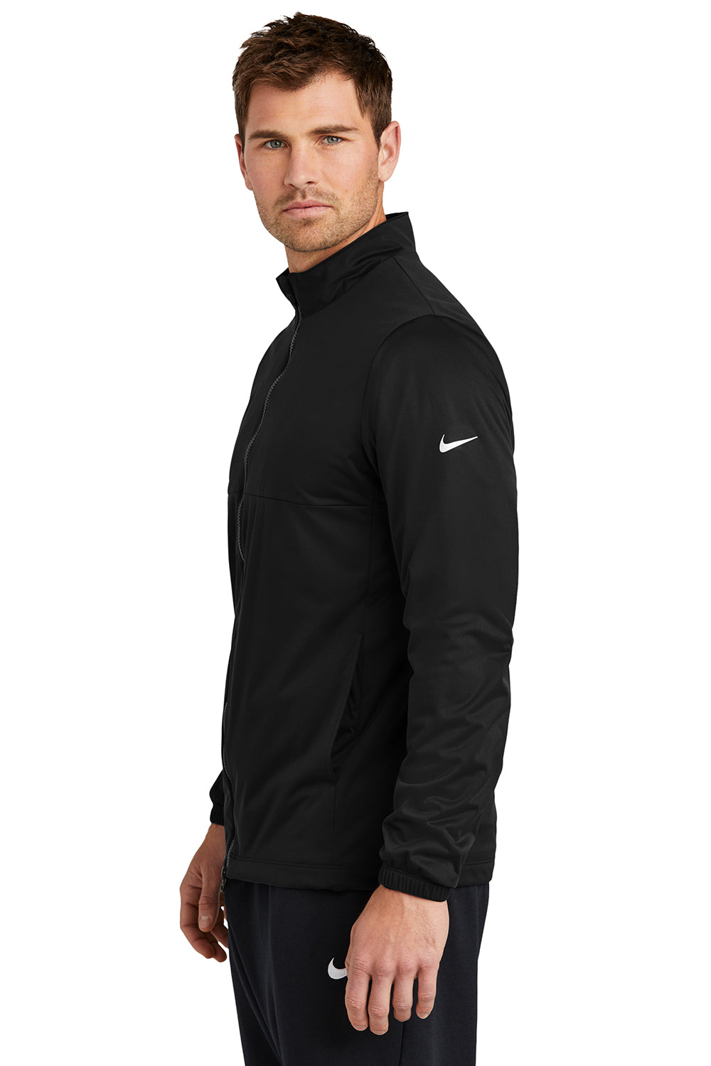 Nike NKDX6716 Mens Storm-Fit Wind & Water Resistant Full Zip Jacket Black Model Side