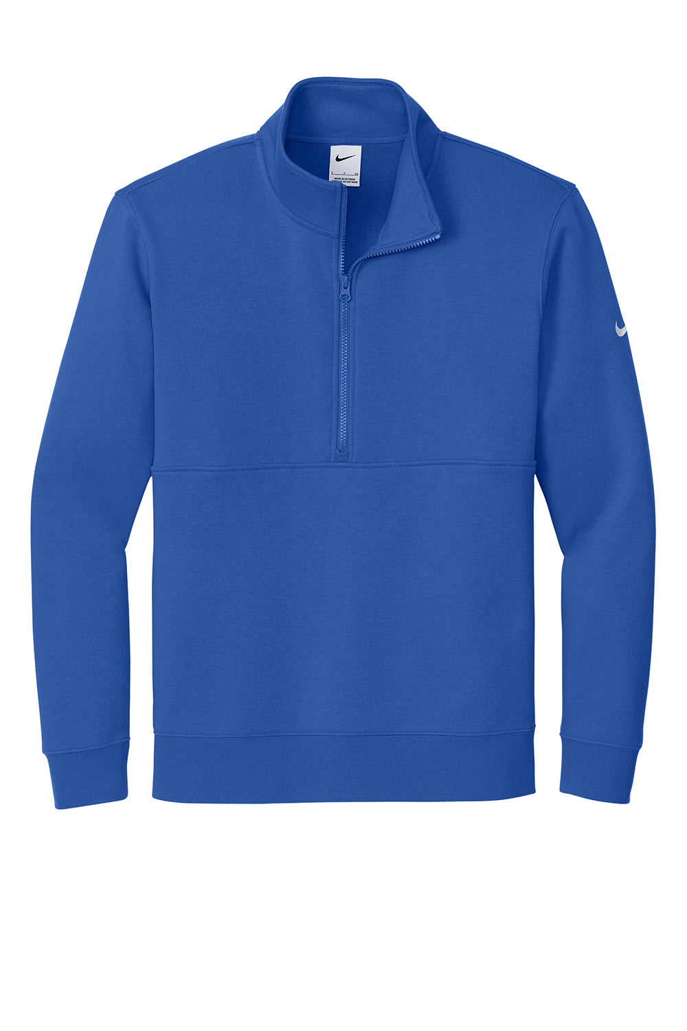 Nike NKDX6718 Mens Club Fleece 1/4 Zip Sweatshirt Game Royal Blue Flat Front