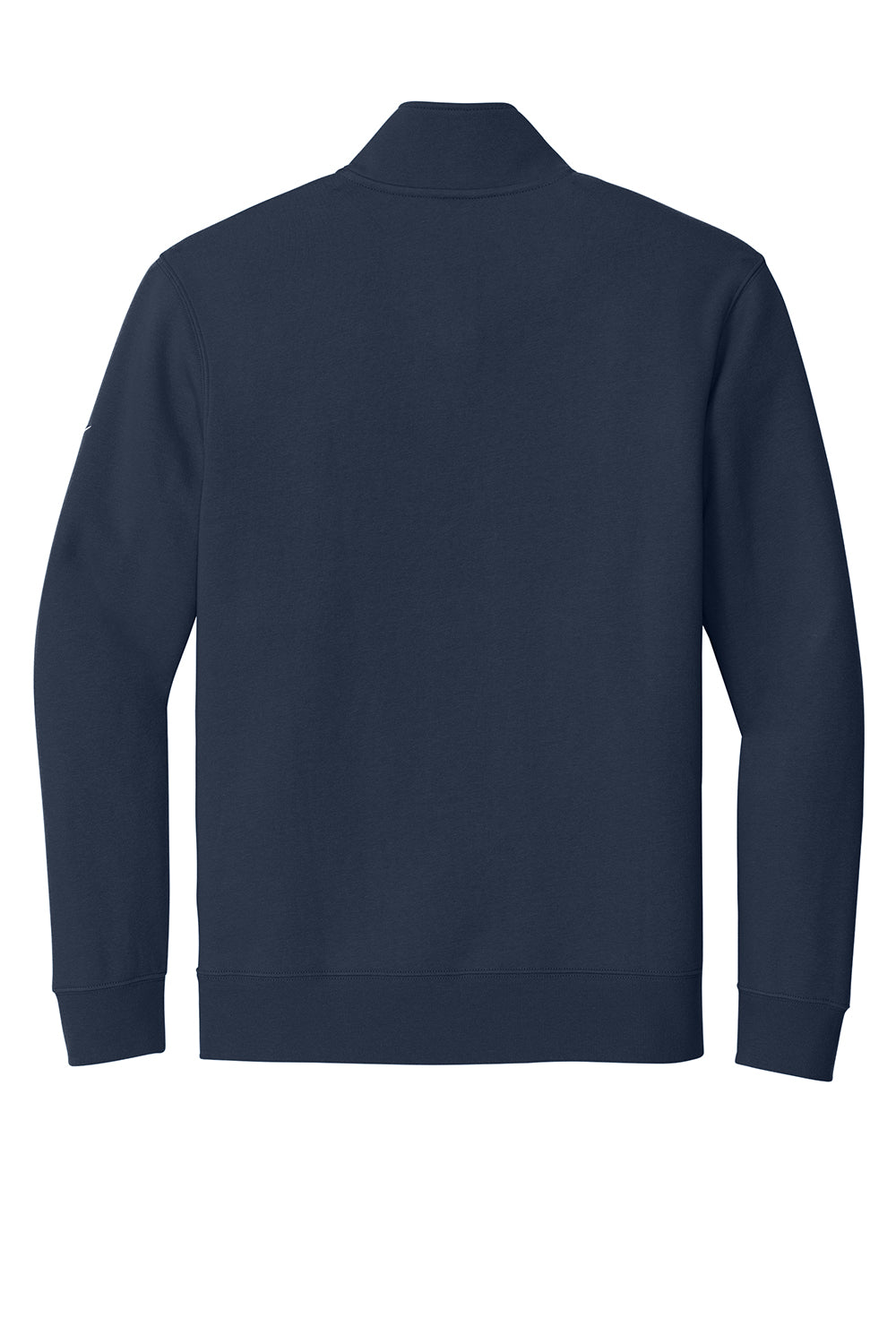 Nike NKDX6718 Mens Club Fleece 1/4 Zip Sweatshirt Midnight Navy Blue Flat Back
