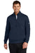 Nike NKDX6718 Mens Club Fleece 1/4 Zip Sweatshirt w/ Pockets Midnight Navy Blue Model Front