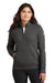 Nike NKDX6720 Womens Club Fleece 1/4 Zip Sweatshirt w/ Pouch Pocket Anthracite Grey Model Front