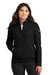 Nike NKDX6720 Womens Club Fleece 1/4 Zip Sweatshirt w/ Pouch Pocket Black Model Front