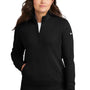 Nike Womens Club Fleece 1/4 Zip Sweatshirt w/ Pouch Pocket - Black