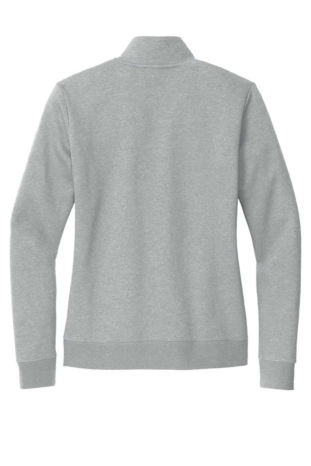 Nike NKDX6720 Womens Club Fleece 1/4 Zip Sweatshirt w/ Pouch Pocket Heather Dark Grey Flat Back