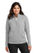 Nike NKDX6720 Womens Club Fleece 1/4 Zip Sweatshirt w/ Pouch Pocket Heather Dark Grey Model Front