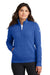 Nike NKDX6720 Womens Club Fleece 1/4 Zip Sweatshirt w/ Pouch Pocket Game Royal Blue Model Front
