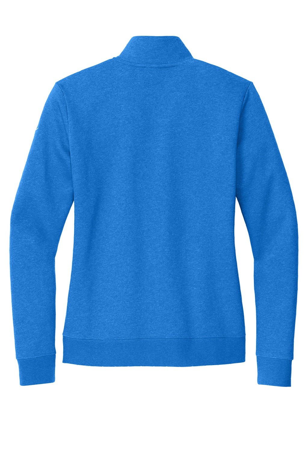 Nike NKDX6720 Womens Club Fleece 1/4 Zip Sweatshirt w/ Pouch Pocket Heather Light Game Royal Blue Flat Back