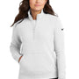 Nike Womens Club Fleece 1/4 Zip Sweatshirt w/ Pouch Pocket - White