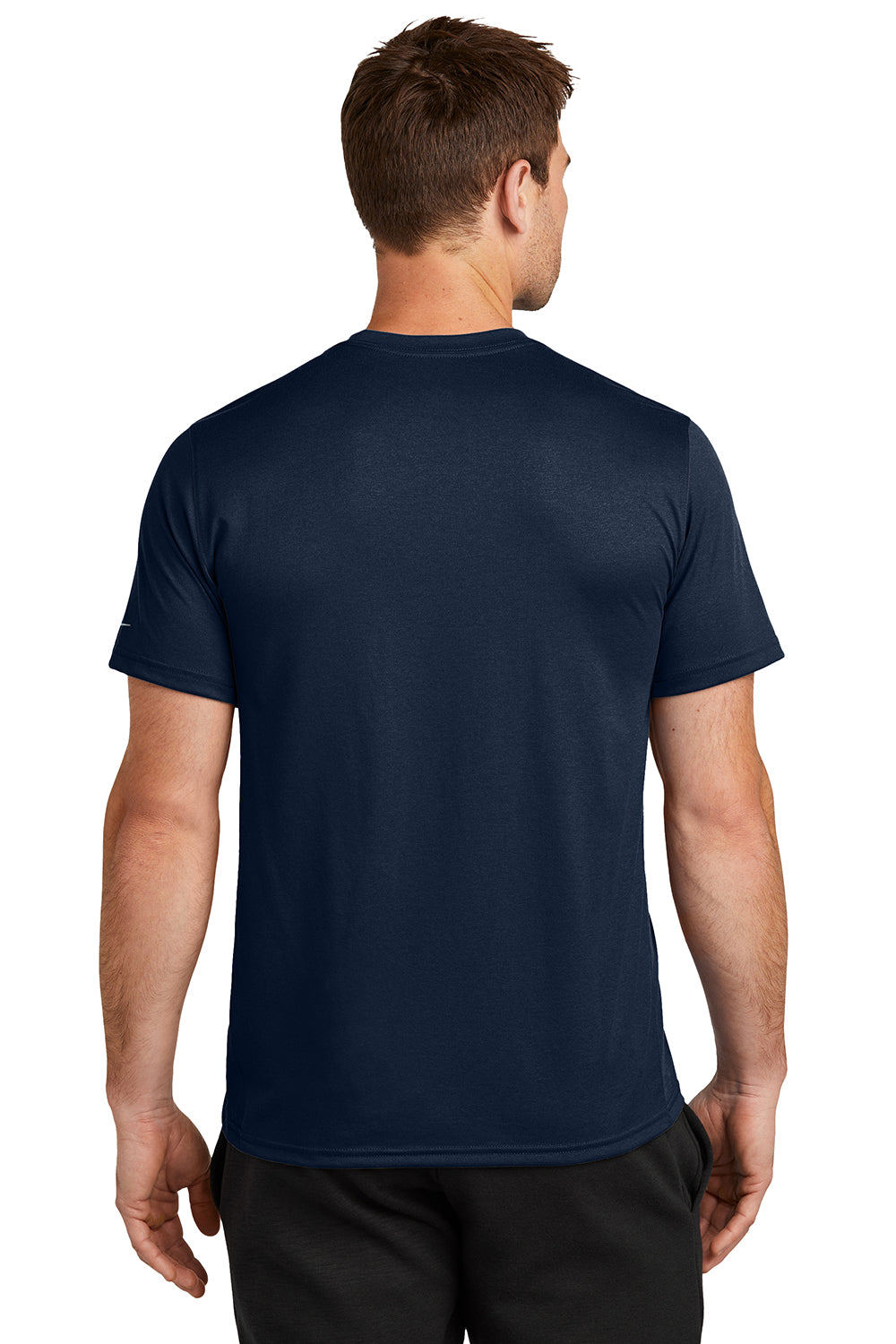 Nike NKDX8730 Mens rLegend Dri-Fit Moisture Wicking Short Sleeve Crewneck T-Shirt College Navy Blue Model Back