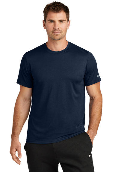 Nike NKDX8730 Mens rLegend Dri-Fit Moisture Wicking Short Sleeve Crewneck T-Shirt College Navy Blue Model Front