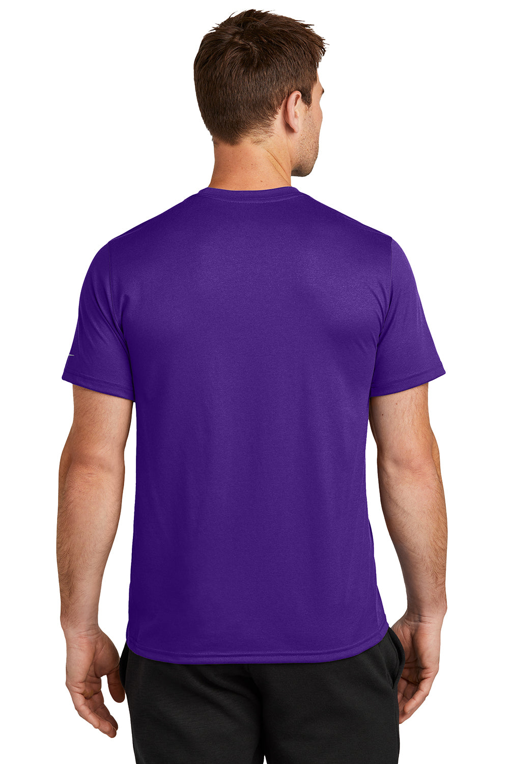 Nike NKDX8730 Mens rLegend Dri-Fit Moisture Wicking Short Sleeve Crewneck T-Shirt Court Purple Model Back