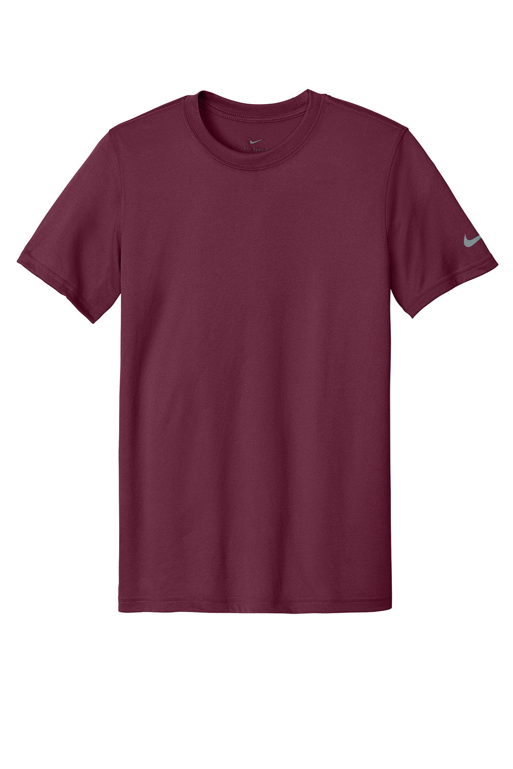 Nike NKDX8730 Mens rLegend Dri-Fit Moisture Wicking Short Sleeve Crewneck T-Shirt Deep Maroon Flat Front