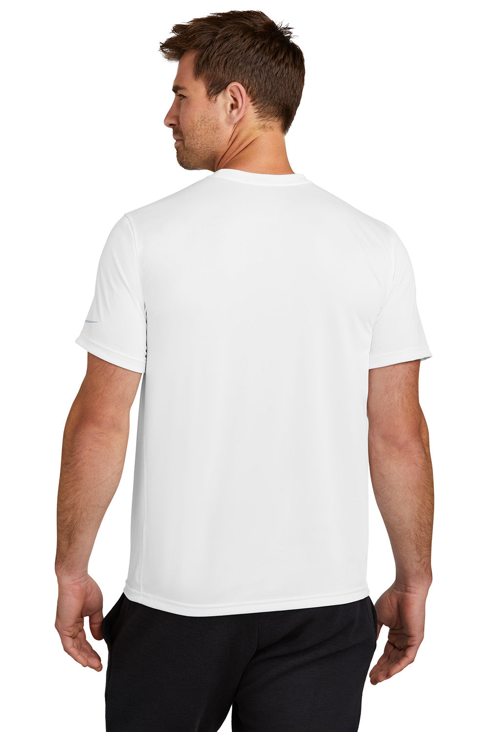 Nike NKDX8730 Mens rLegend Dri-Fit Moisture Wicking Short Sleeve Crewneck T-Shirt White Model Back