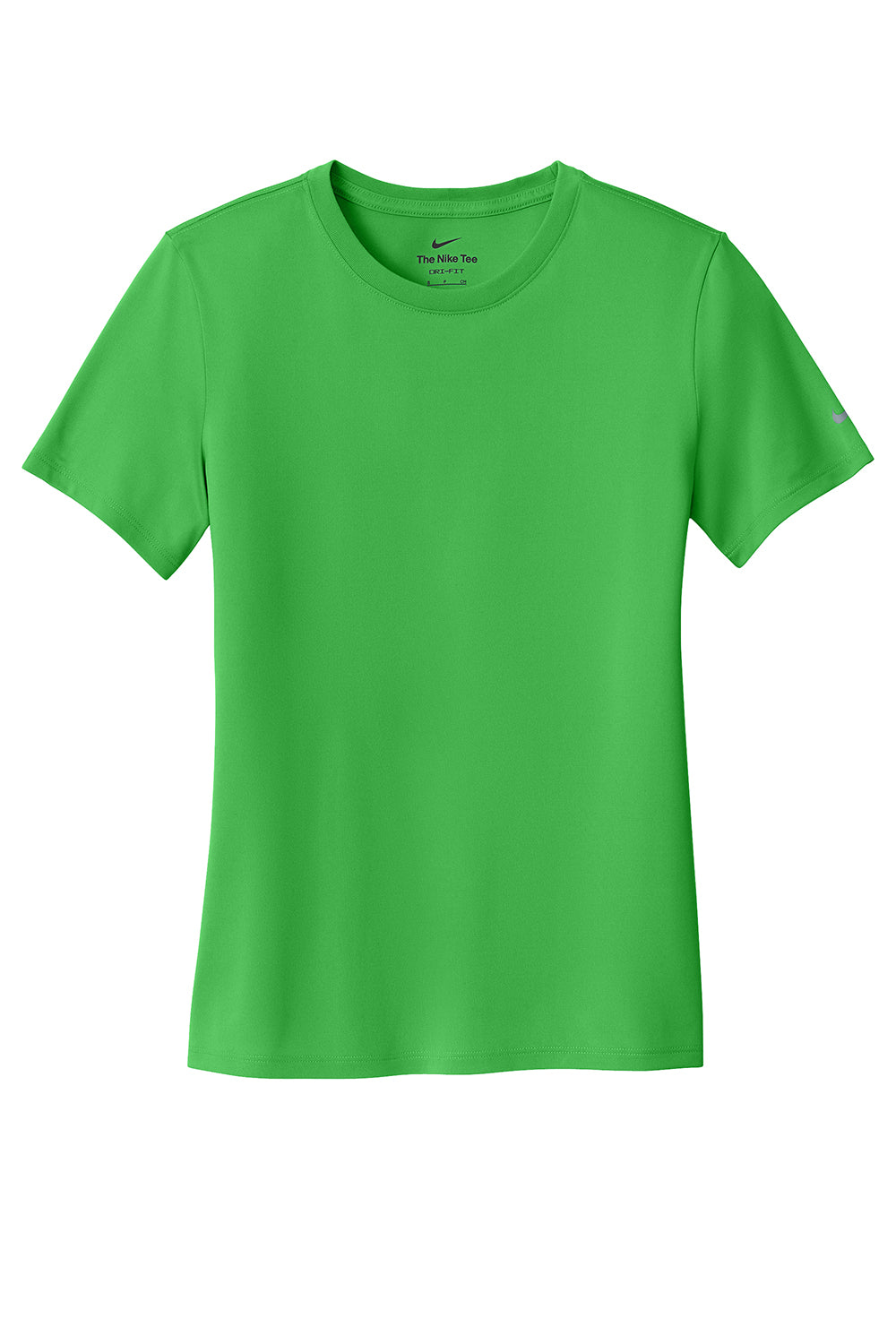 Nike NKDX8734 Womens rLegend Dri-Fit Moisture Wicking Short Sleeve Crewneck T-Shirt Apple Green Flat Front