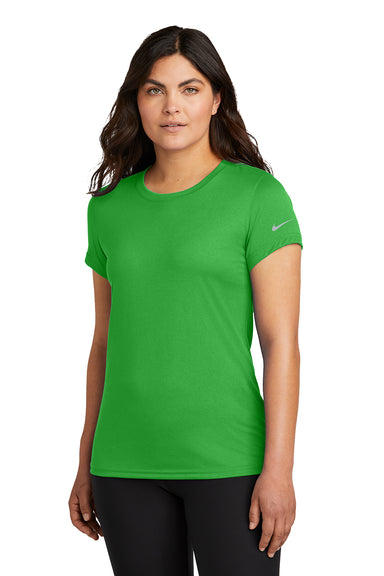 Nike NKDX8734 Womens rLegend Dri-Fit Moisture Wicking Short Sleeve Crewneck T-Shirt Apple Green Model Front