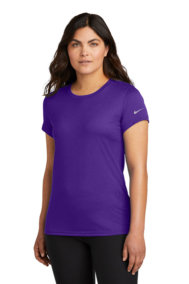 Nike NKDX8734 Womens rLegend Dri-Fit Moisture Wicking Short Sleeve Crewneck T-Shirt Court Purple Model Front