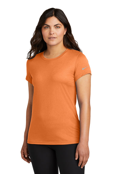 Nike NKDX8734 Womens rLegend Dri-Fit Moisture Wicking Short Sleeve Crewneck T-Shirt Desert Orange Model Front
