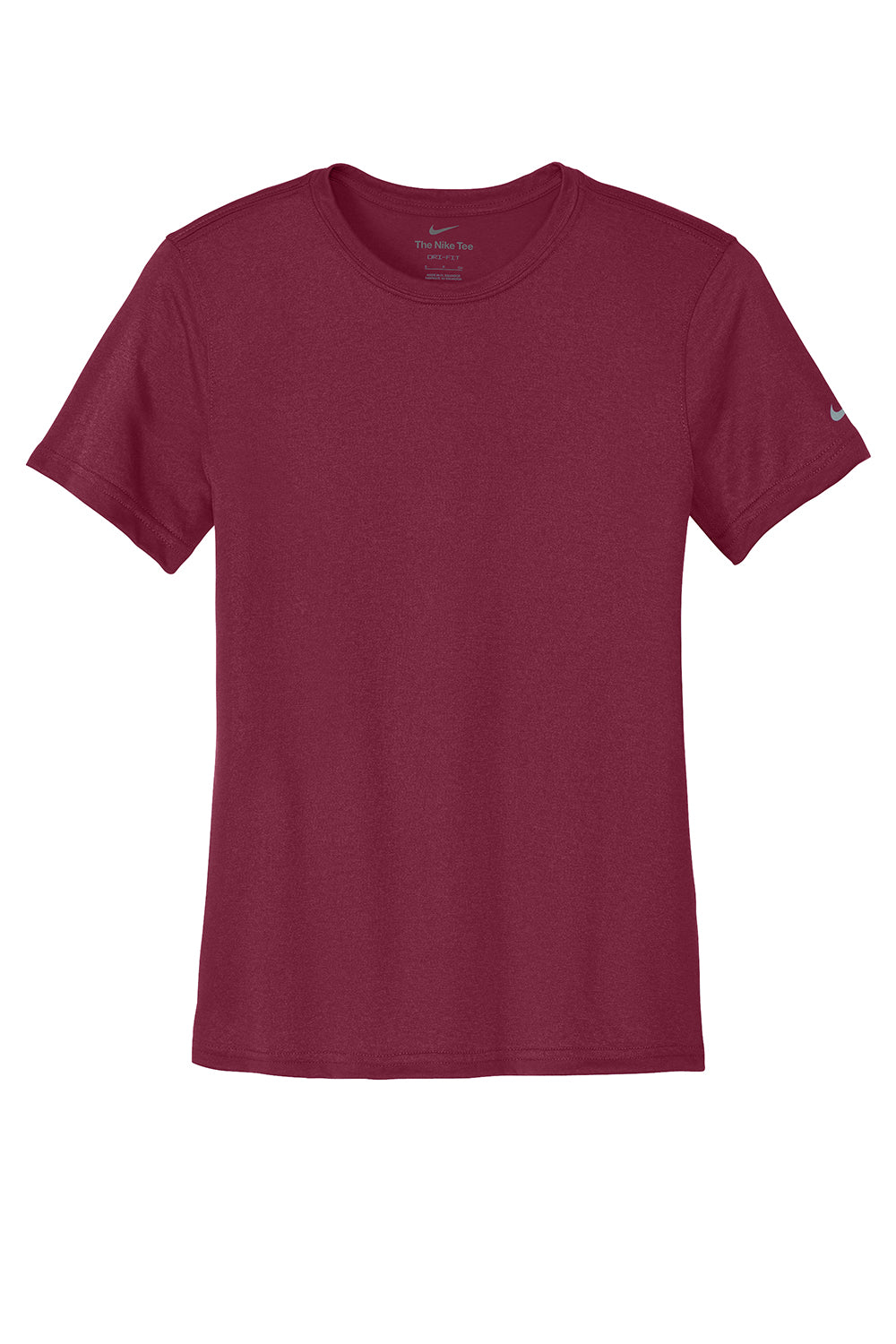 Nike NKDX8734 Womens rLegend Dri-Fit Moisture Wicking Short Sleeve Crewneck T-Shirt Team Maroon Flat Front