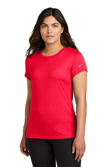 Nike NKDX8734 Womens rLegend Dri-Fit Moisture Wicking Short Sleeve Crewneck T-Shirt University Red Model Front