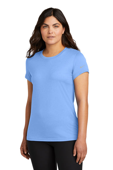 Nike NKDX8734 Womens rLegend Dri-Fit Moisture Wicking Short Sleeve Crewneck T-Shirt Valor Blue Model Front