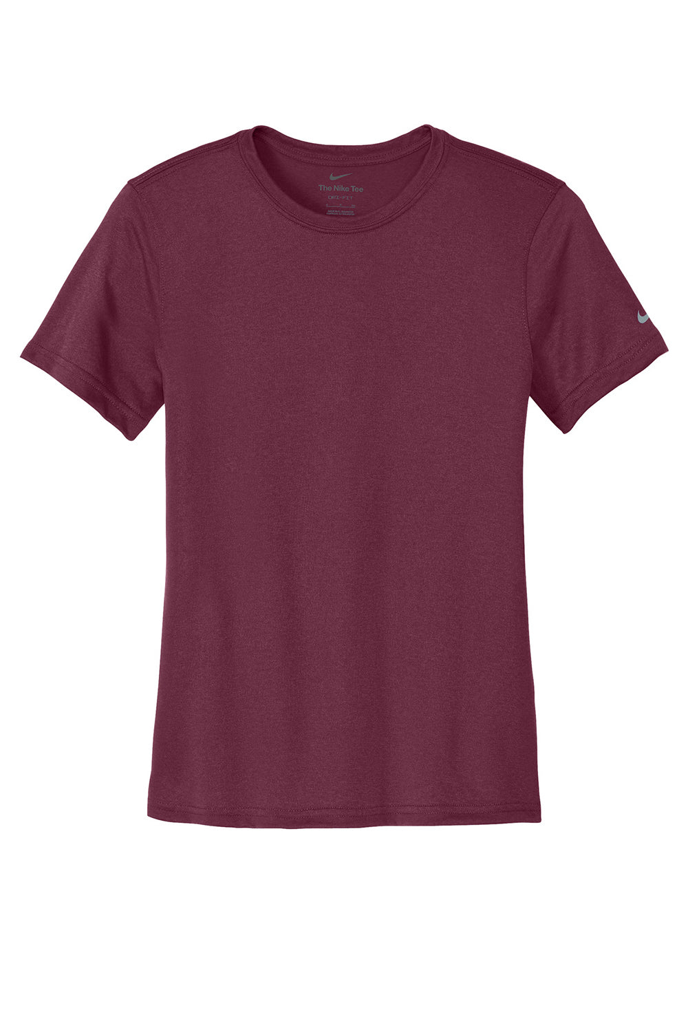 Nike NKDX8734 Womens rLegend Dri-Fit Moisture Wicking Short Sleeve Crewneck T-Shirt Deep Maroon Flat Front