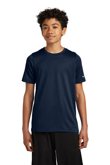 Nike NKDX8787 Youth rLegend Dri-Fit Moisture Wicking Short Sleeve Crewneck T-Shirt College Navy Blue Model Front