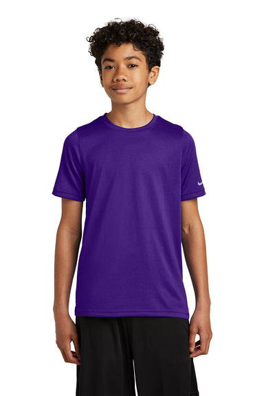 Nike NKDX8787 Youth rLegend Dri-Fit Moisture Wicking Short Sleeve Crewneck T-Shirt Court Purple Model Front