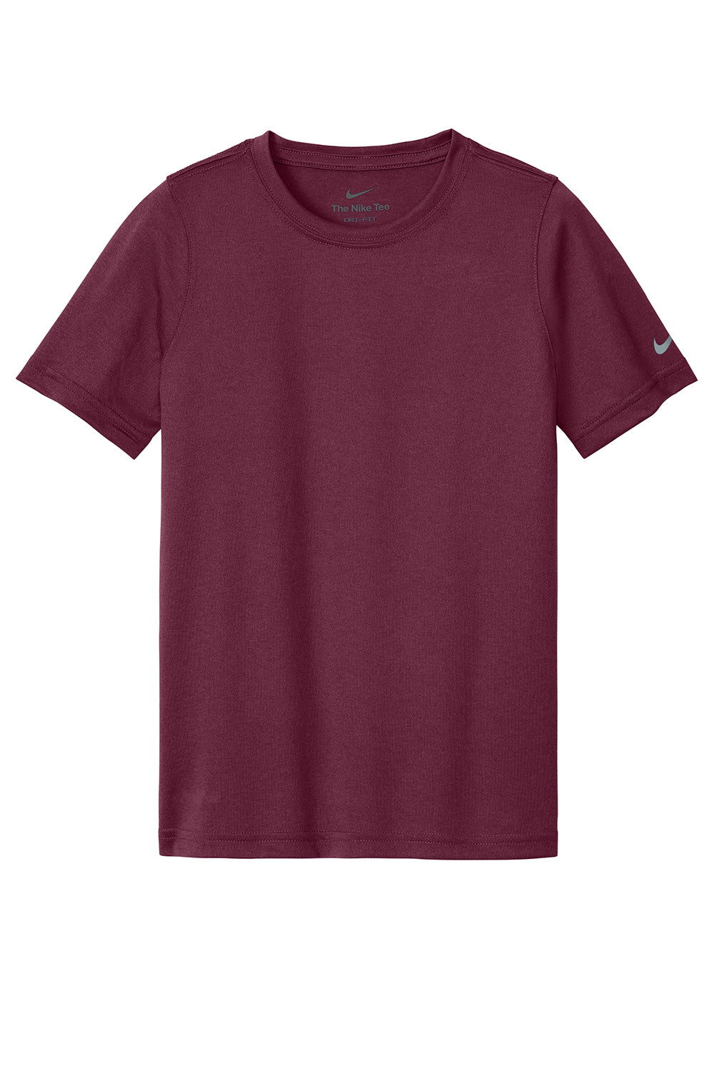 Nike NKDX8787 Youth rLegend Dri-Fit Moisture Wicking Short Sleeve Crewneck T-Shirt Deep Maroon Flat Front