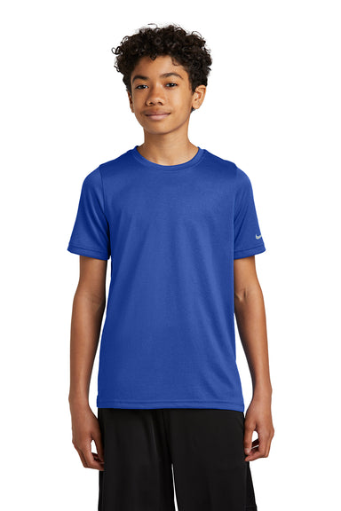 Nike NKDX8787 Youth rLegend Dri-Fit Moisture Wicking Short Sleeve Crewneck T-Shirt Game Royal Blue Model Front