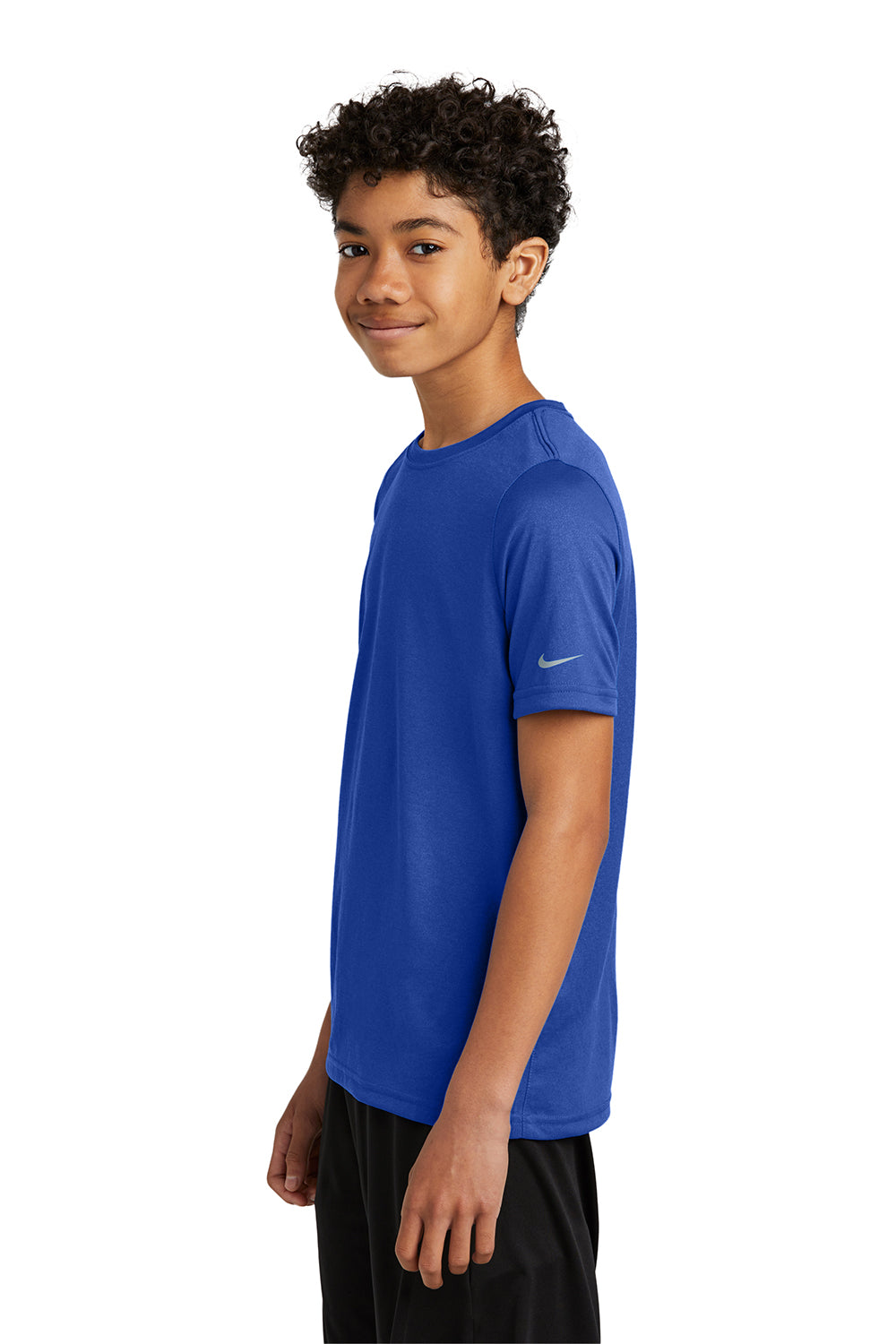 Nike NKDX8787 Youth rLegend Dri-Fit Moisture Wicking Short Sleeve Crewneck T-Shirt Game Royal Blue Model Side