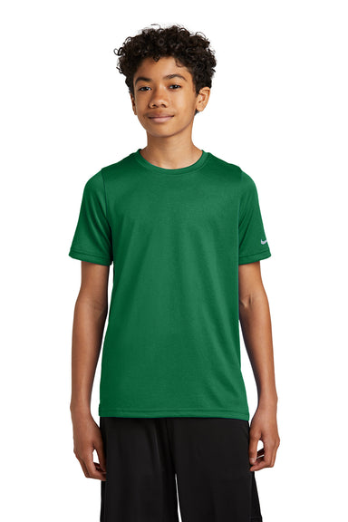 Nike NKDX8787 Youth rLegend Dri-Fit Moisture Wicking Short Sleeve Crewneck T-Shirt Gorge Green Model Front
