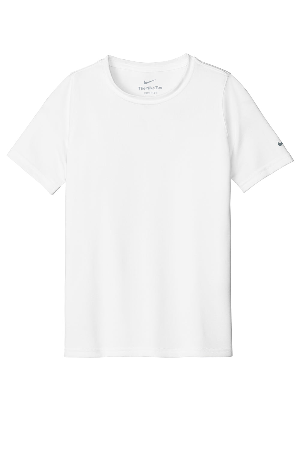 Nike NKDX8787 Youth rLegend Dri-Fit Moisture Wicking Short Sleeve Crewneck T-Shirt White Flat Front