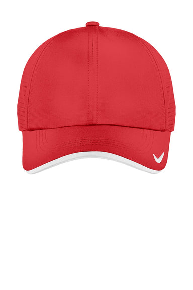 Nike Hats 429467/NKFB6445 Mens Dri-Fit Moisture Wicking Adjustable Hat University Red/White Flat Front