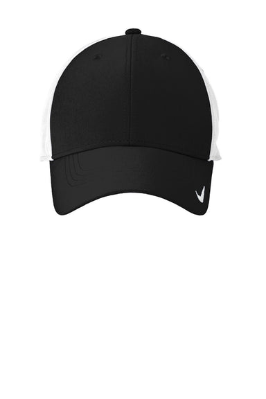 Nike Hats 779797/NKFB6447 Mens Moisture Wicking Adjustable Hat Black/White Flat Front