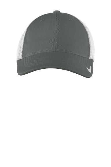 Nike Hats NKAO9293/NKFB6448 Mens Dri-Fit Moisture Wicking Stretch Fit Hat Anthracite Grey/White Flat Front